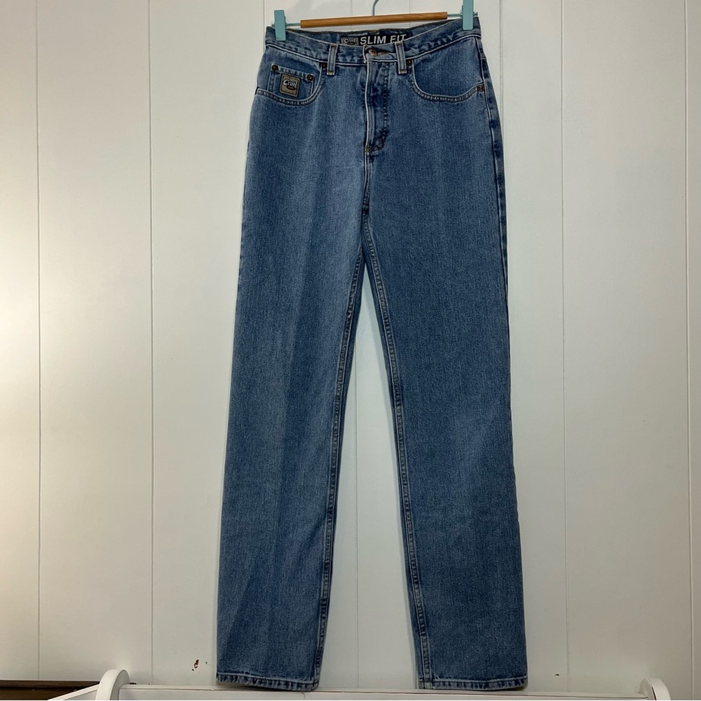 Cruel Girl Slim Fit Medium Wash Straight Leg Jeans Size 9 Long Retro Butter Mom - Picture 2 of 10